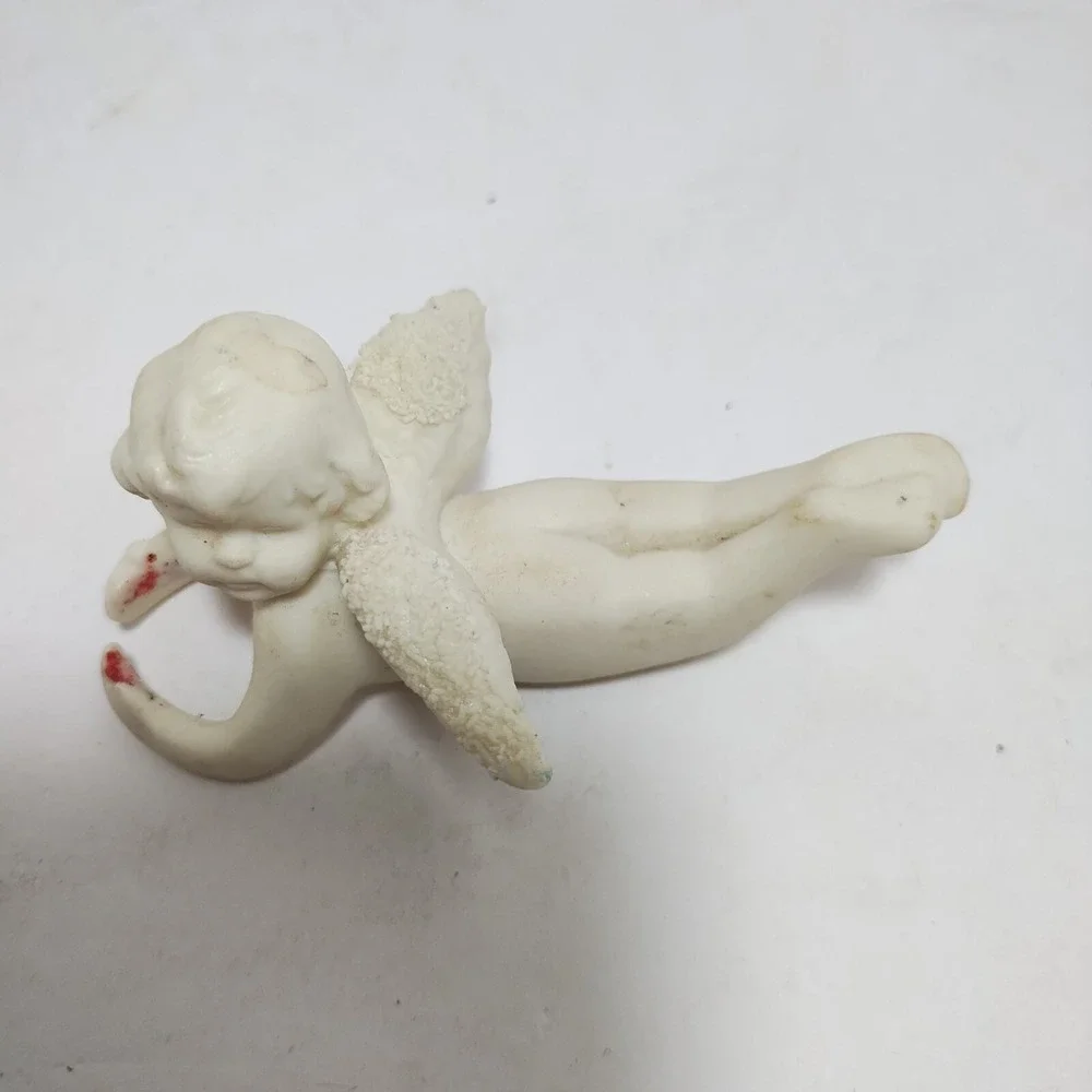 Pair Of Vintage Christmas Angel Candle Climber Huggers Porcelain Set of 2‎ White